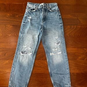 Distressed Zara blue jeans. Size 2.